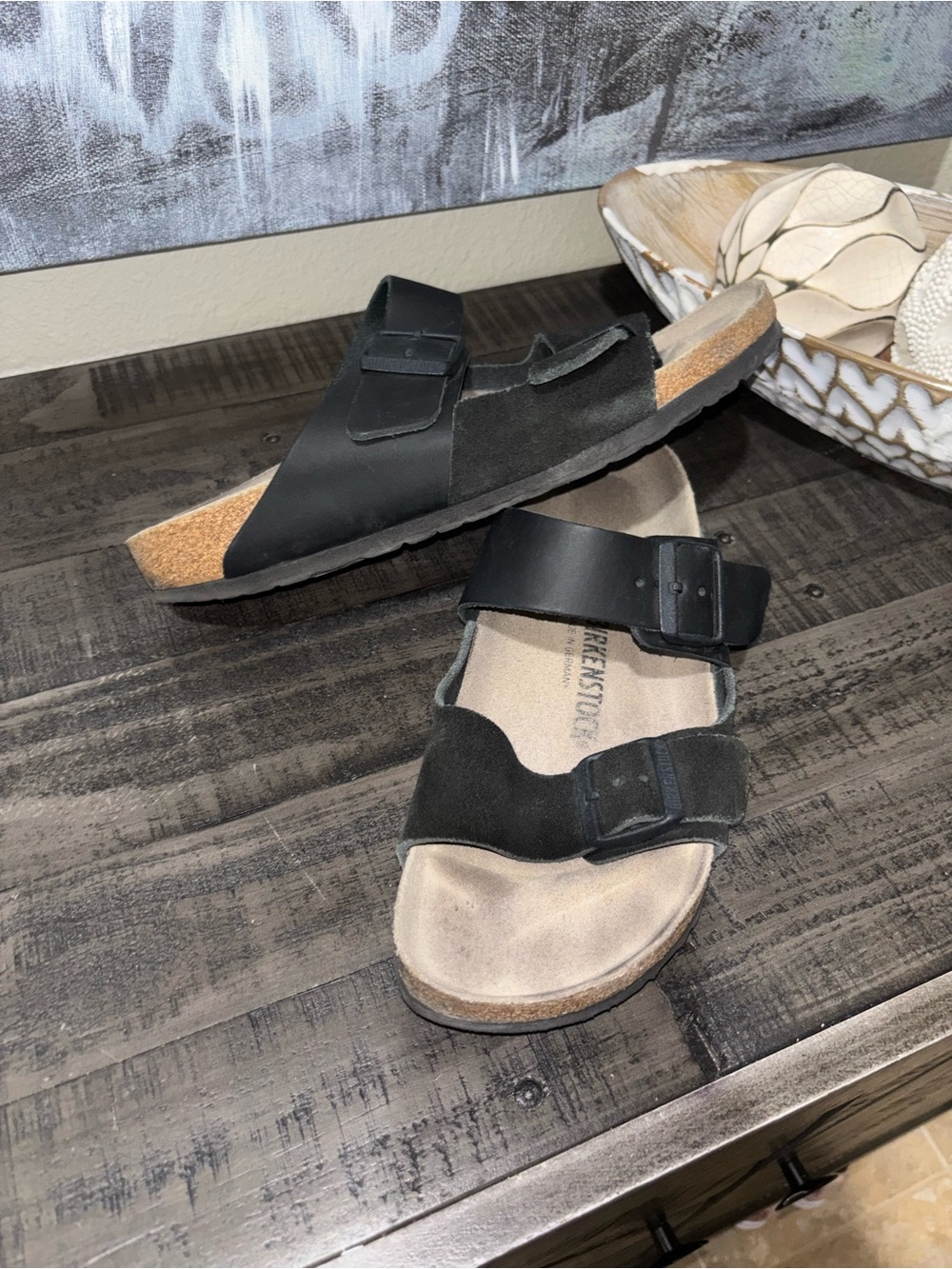 Birkenstock Arizona Split black leather and suede sandals SZ 41 - Picture 9 of 11